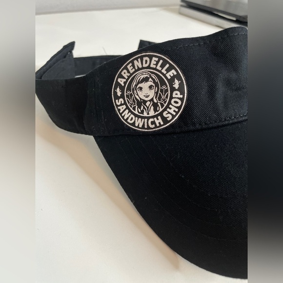 Black Visor Hat Adult Size Frozen Disney Anna Arendelle Sandwich Shop Design - Picture 2 of 4